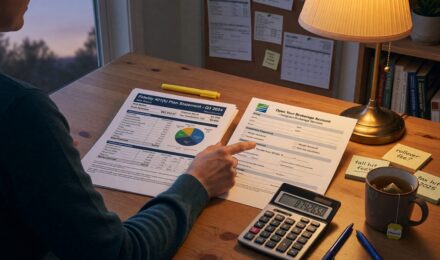 Person reviewing 401(k) contribution limits and brokerage account options on laptop