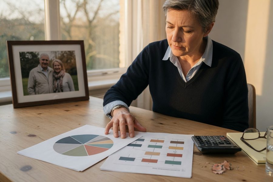 Portfolio allocation pie chart showing bond percentage increasing with age