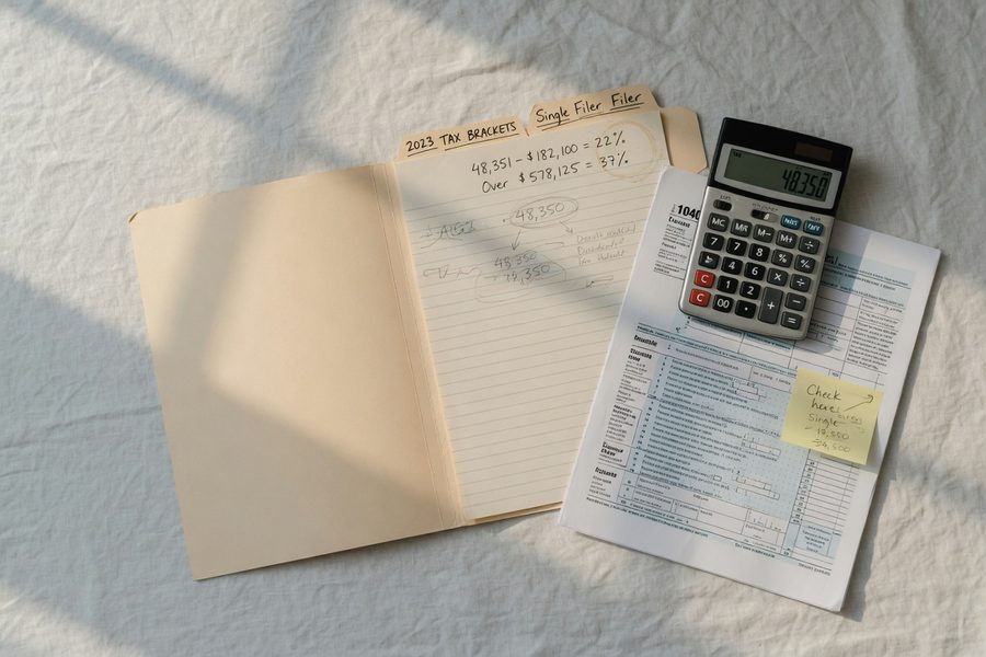 Chart comparing short-term vs long-term capital gains tax rates by income bracket in 2025