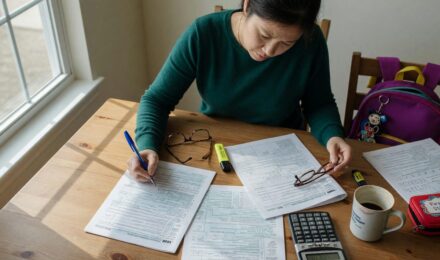 Parent reviewing child tax credit eligibility requirements and amounts for 2025 tax filing
