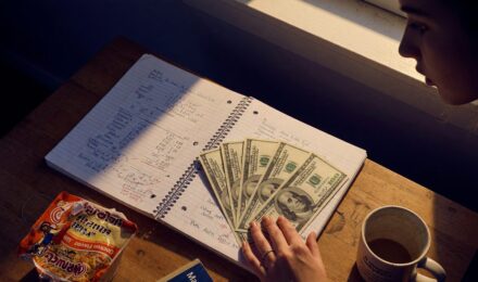 Breakdown of a $500 monthly college budget showing allocations for food, transportation, personal care, and discretionary spending