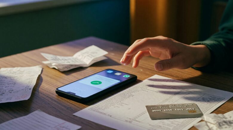 Smartphone showing food delivery app with stacked dollar bills representing hidden convenience spending costs