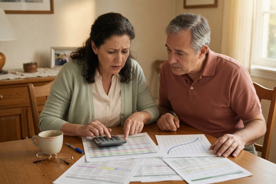 Side-by-side illustration of coordinated vs. uncoordinated retirement contributions for a married couple with a 7-year age gap.