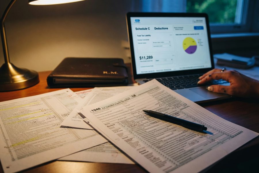 Flowchart decision tree helping filer choose between CPA and tax software