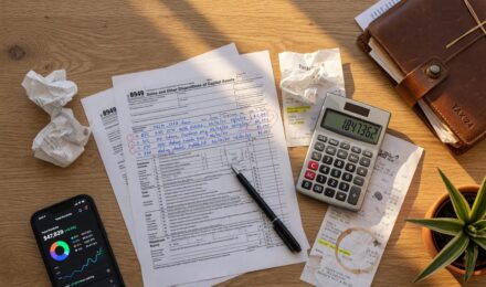 Document showing IRS Form 1040 with cryptocurrency tax reporting requirements