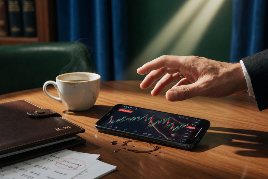 Smartphone screen showing automated monthly investment transfers set up in a brokerage app