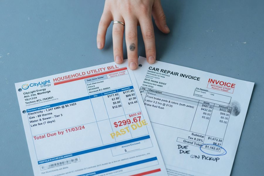 Side-by-side illustration of standard checking account versus a separate high-yield savings account for emergency funds