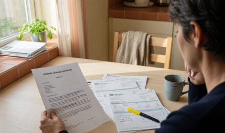 Person reviewing financial documents and budget spreadsheet after quitting their job