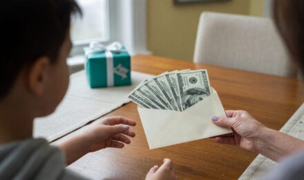 Person handing money to family member, illustrating gift tax rules and annual exclusions