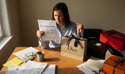 Person reviewing budget on laptop with rising expense chart visualization