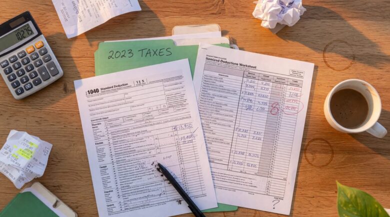 Comparison chart showing itemized deductions versus standard deduction amounts for 2026 tax year