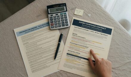 Comparison chart showing jumbo mortgage vs conforming loan requirements and limits