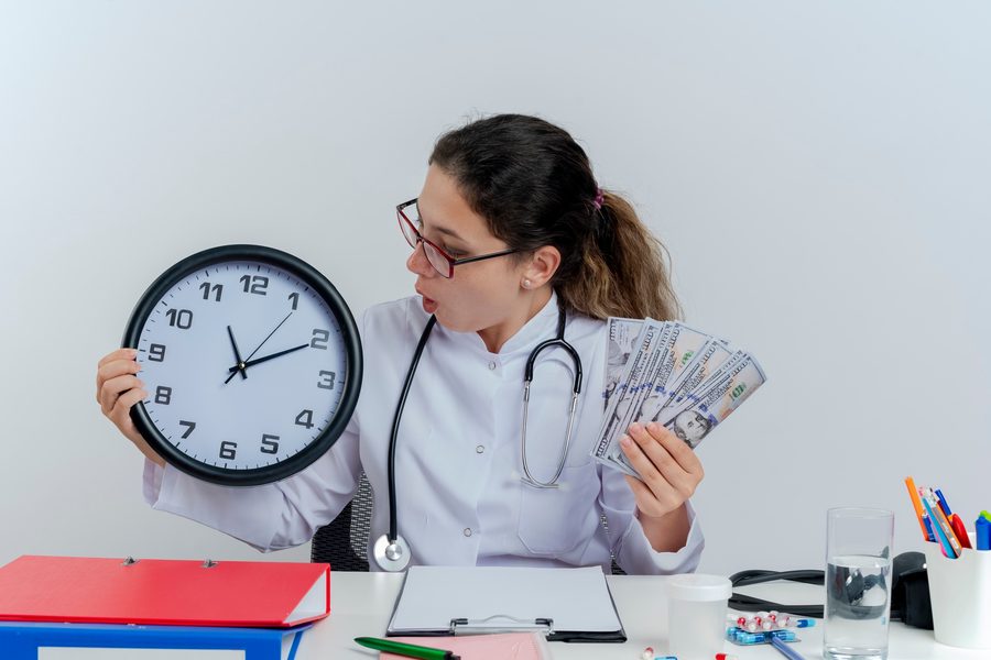 Calendar showing medical payments clustered into one December