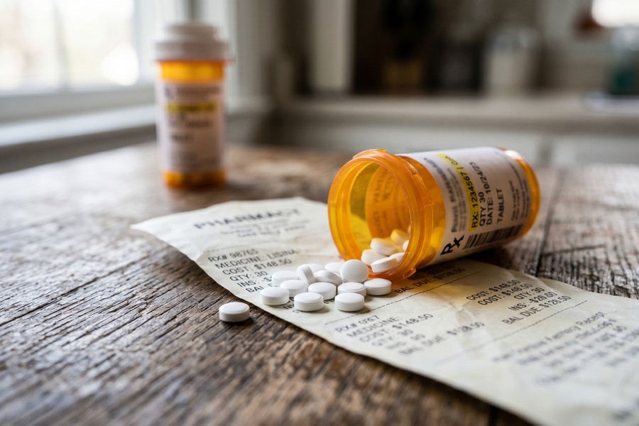 Infographic showing 10 negotiated Medicare Part D drugs and projected 2026 savings per drug