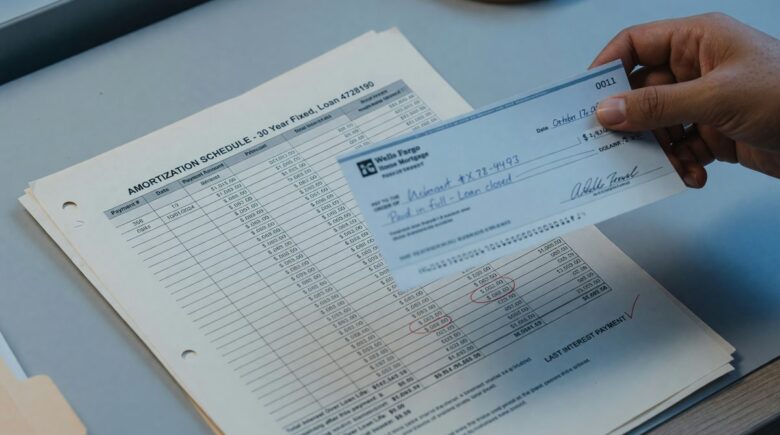 Homeowner reviewing mortgage statement with surprise fee letter