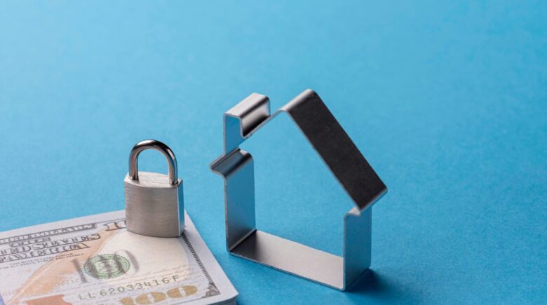 Homebuyer reviewing mortgage rate lock and float options with lender paperwork on table