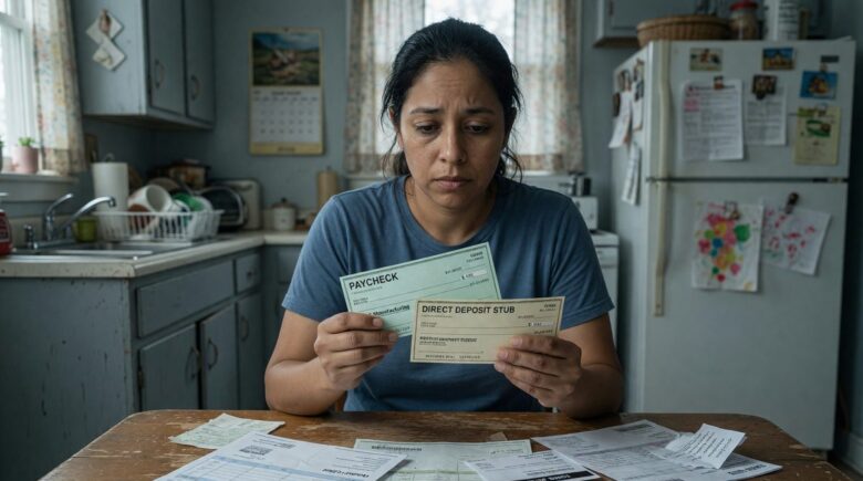 Person reviewing budget and financial documents at desk