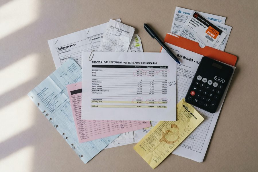 Simple profit and loss statement breakdown showing revenue, COGS, operating expenses, and net profit