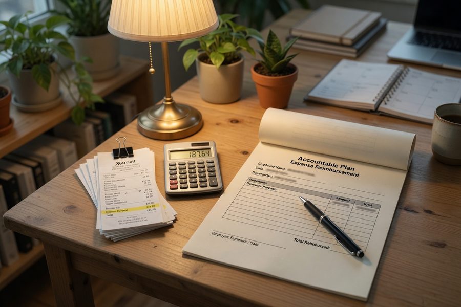 Infographic showing which remote worker expenses are deductible vs. non-deductible by employment type