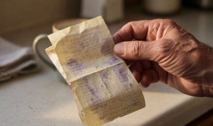 Older adult reviewing household budget and bills at kitchen table