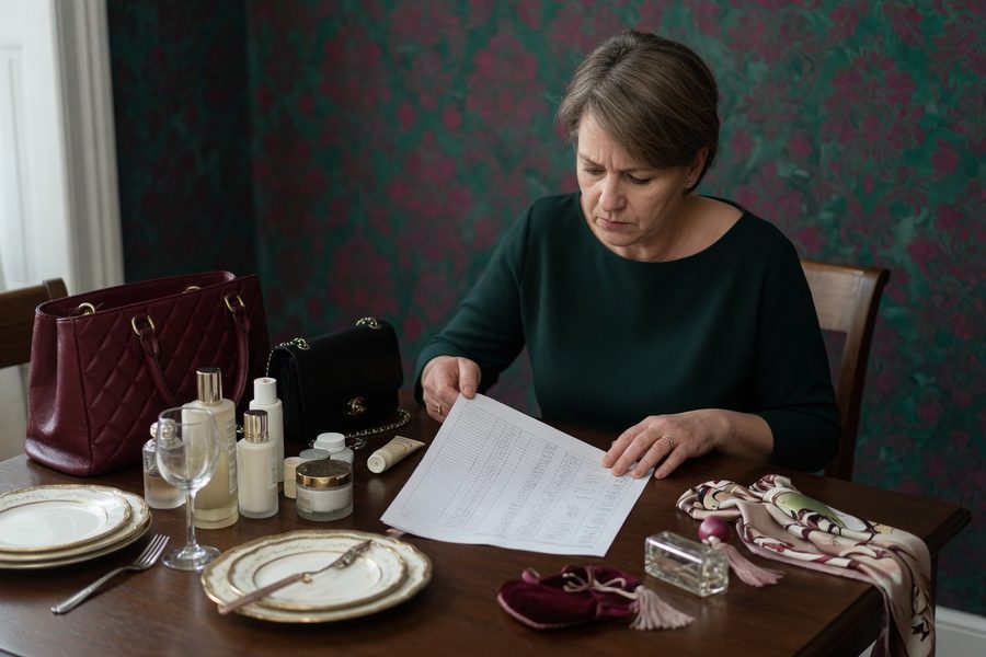 Senior reviewing retirement account statements with a financial planner