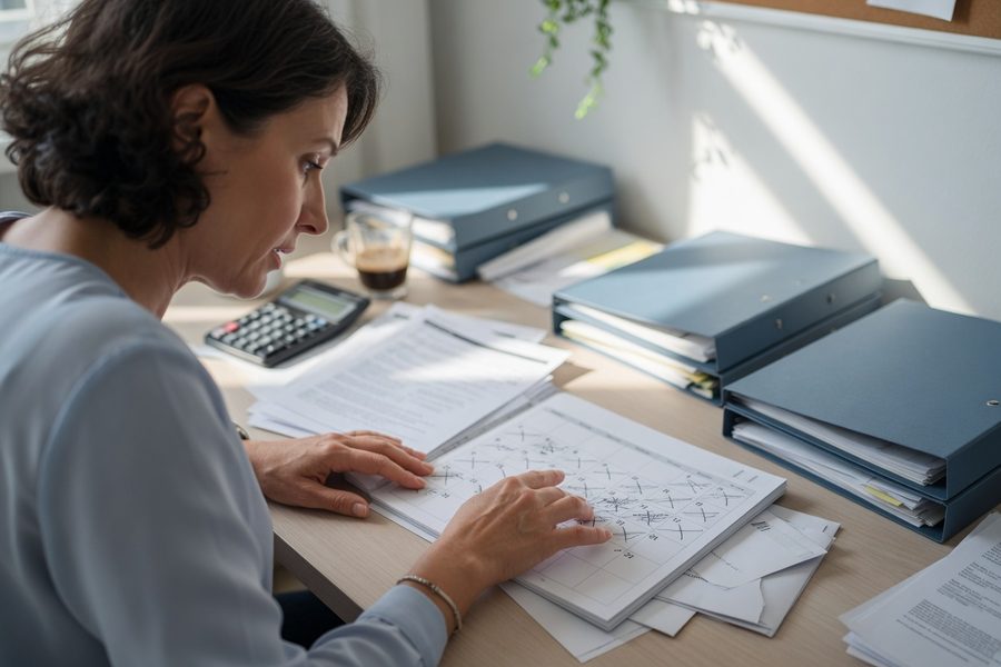 Couple reviewing tax projections on a laptop at home