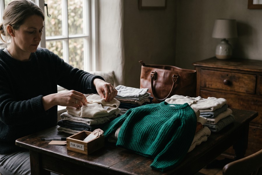 Single mother at kitchen table reviewing budget spreadsheet with child doing homework nearby