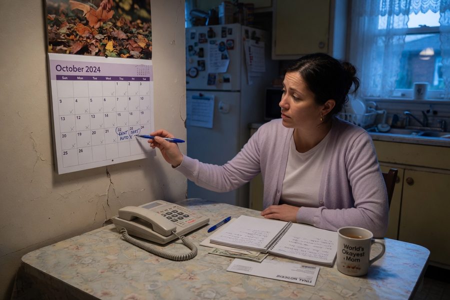 Woman on phone call negotiating a lower internet bill at home desk
