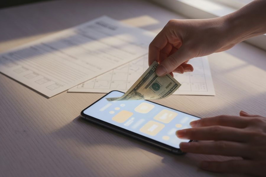 A smartphone screen displaying a fractional share purchase of VTI for $50