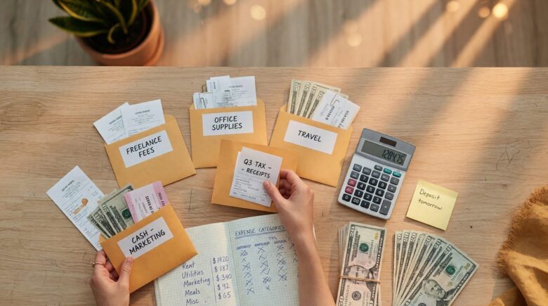 Illustration of monthly savings breakdown for annual expenses using the sinking fund method
