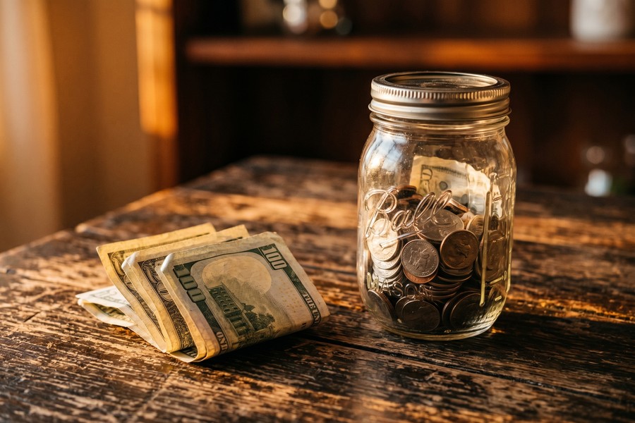Freelancer tracking monthly income and expense categories in a budgeting spreadsheet