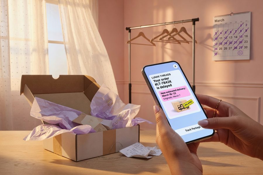 Shopper browsing off-price clothing racks at a discount retail store interior