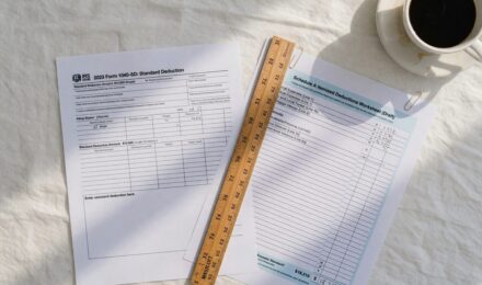 Side-by-side comparison of standard deduction amounts and itemized deductions for tax year 2025