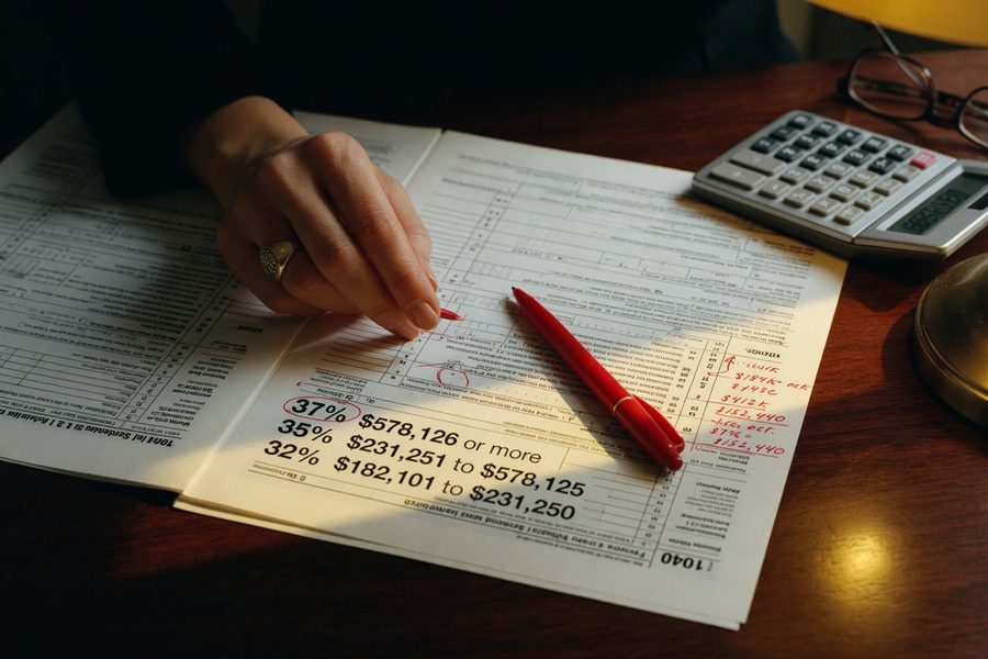 Side-by-side diagram showing how a tax credit and tax deduction each reduce a tax bill differently