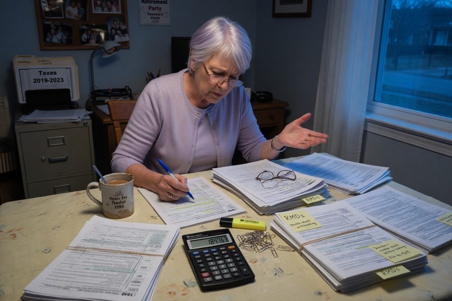 Diagram showing pension income, 403(b) withdrawals, and Roth distributions layered across retirement years to minimize taxes