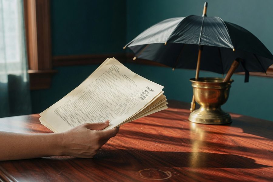 Diagram showing claim payment order: primary policy, then umbrella.