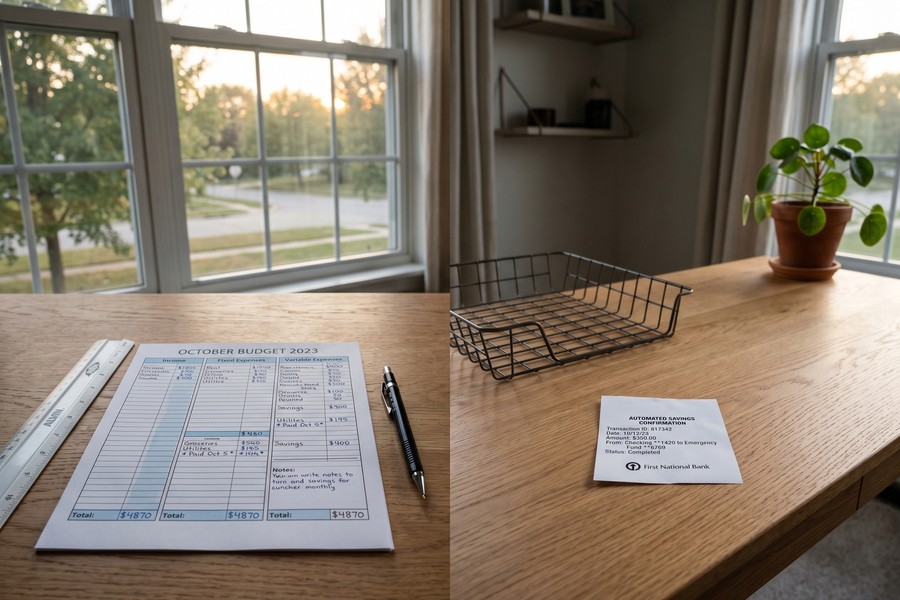 Side-by-side comparison chart of zero-based budgeting versus pay yourself first budgeting methods
