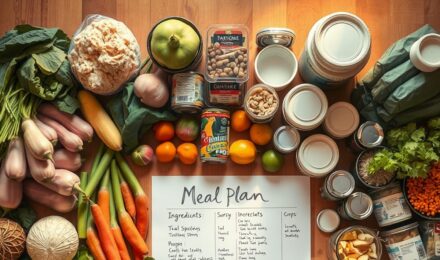 A person planning a 3-week meal plan to save on groceries
