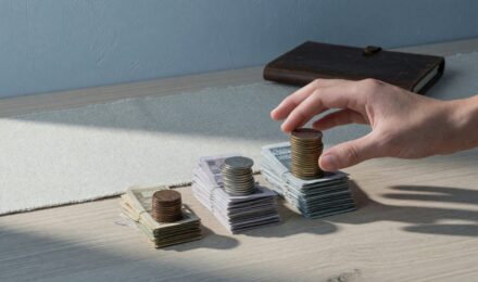 Chart showing asset allocation breakdown of stocks, bonds, and cash for beginner investors