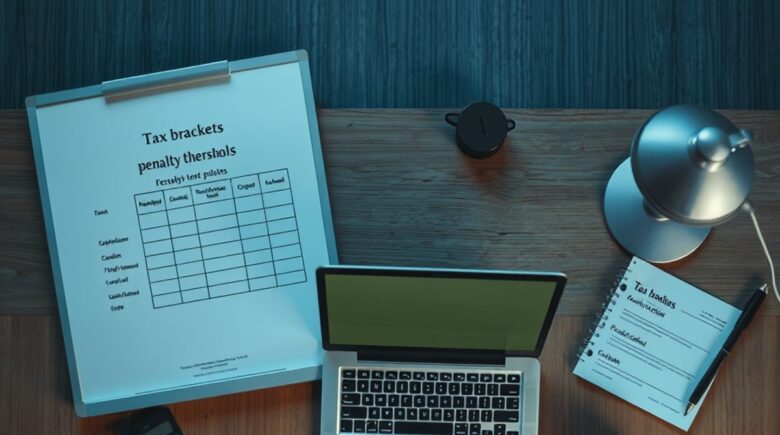 Business owner reviewing tax documents and asset allocation forms for business sale