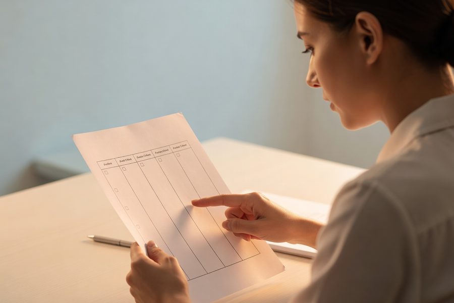 Family reviewing life insurance documents at kitchen table