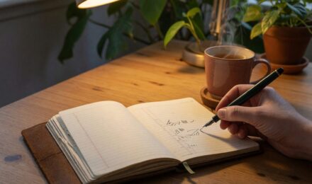 Stay-at-home parent working at home desk with child, planning finances and retirement savings