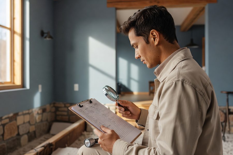 Home inspector checking a roof for defects that could cost a first-time buyer thousands