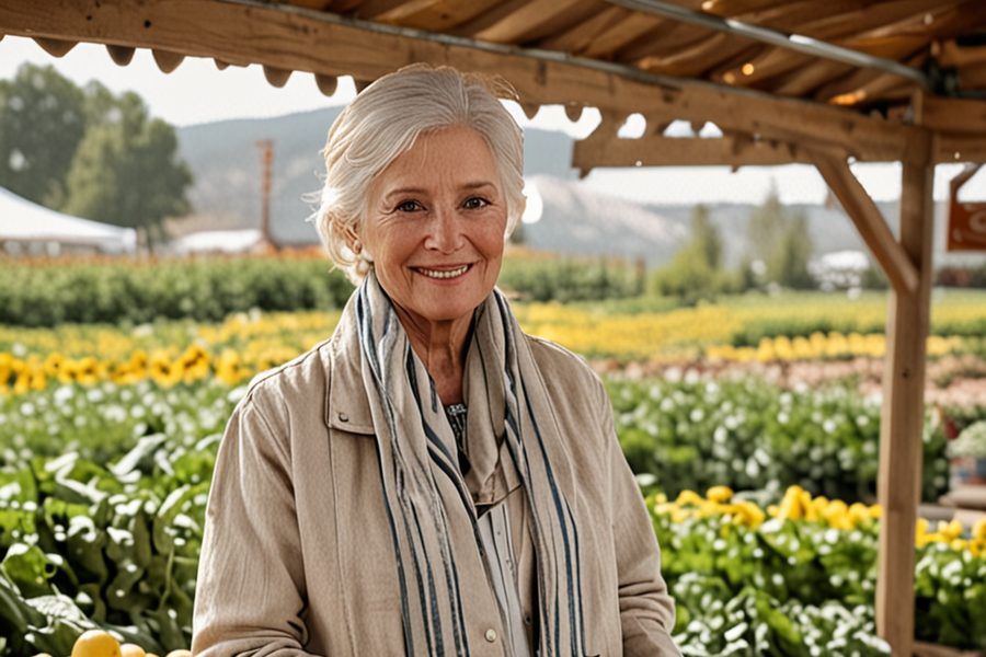 Seniors negotiating prices for bulk produce purchases at a Colorado farmers market