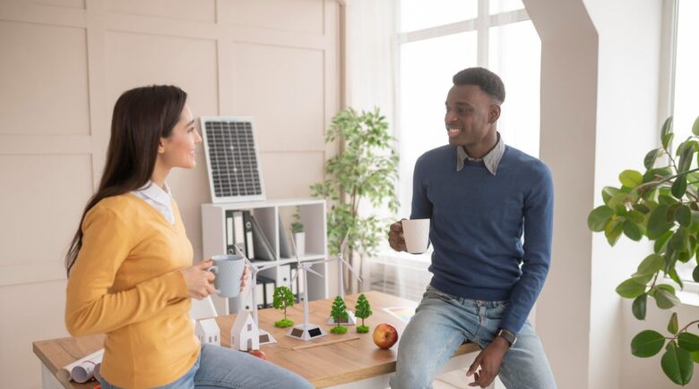 Homeowner installing energy-efficient heating system with tax credit incentives