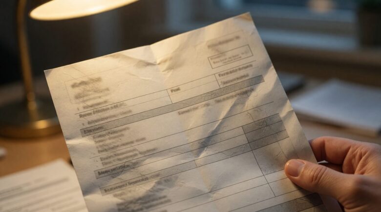 Person reviewing tax documents and unemployment paperwork after job loss
