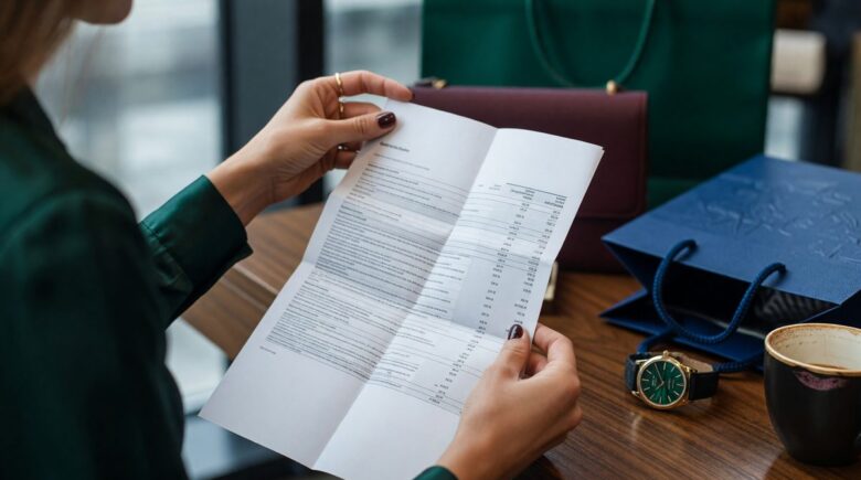 Person reviewing budget and spending chart showing how lifestyle expenses increase with income