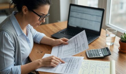 Tech employee reviewing tax documents related to RSU and stock option withholding