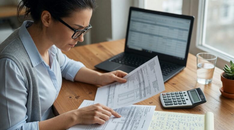 Tech employee reviewing tax documents related to RSU and stock option withholding