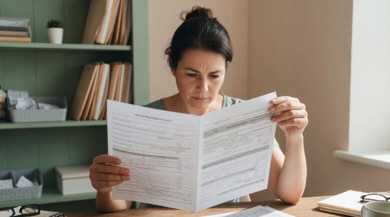 Small business owner reviewing health insurance premium deduction options on laptop
